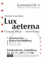 Lux aeterna - Werke von Allegri und Lauridsen
