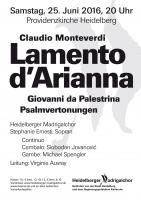 Monteverdi: Lamento d'Arianna - Palestrina: Psalmvertonungen