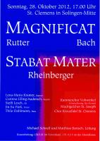 Magnificat (Bach, Rutter), Stabat Mater (Rheinberger)