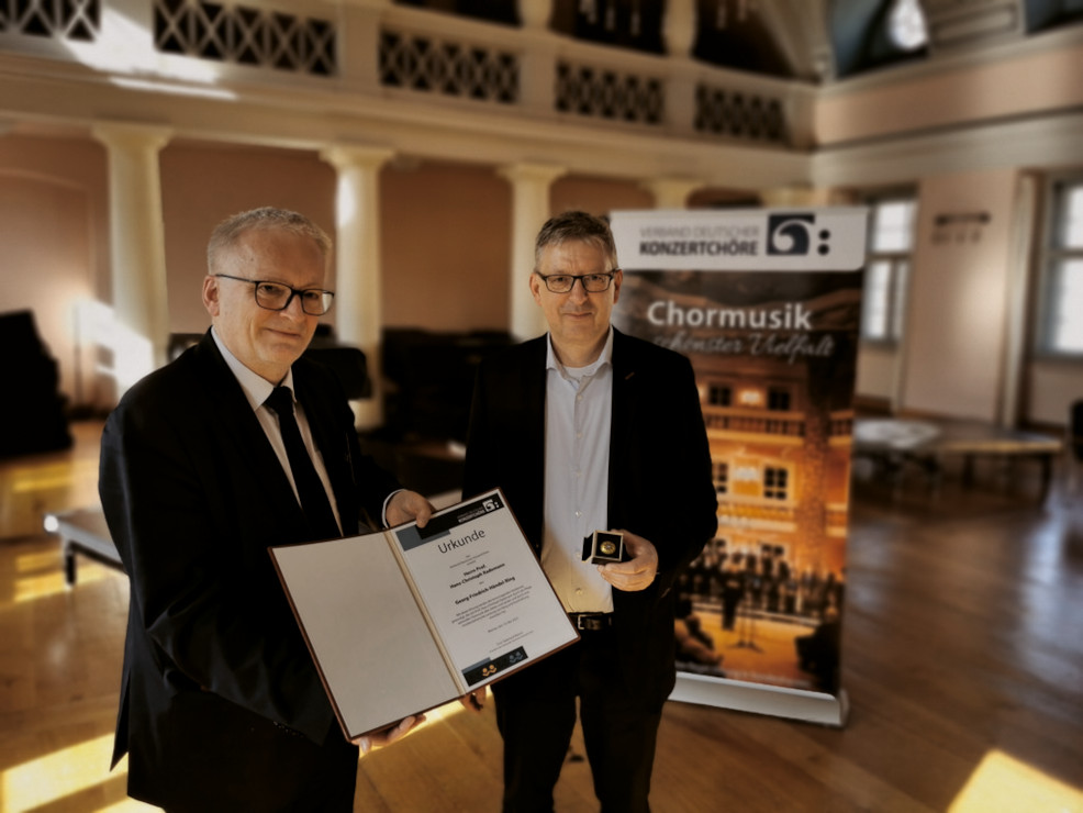 Foto: Verleihung des Georg-Friedrich-Händel-Ringes des VDKC an Prof. Hans-Christoph Rademann (Ralf Schöne)