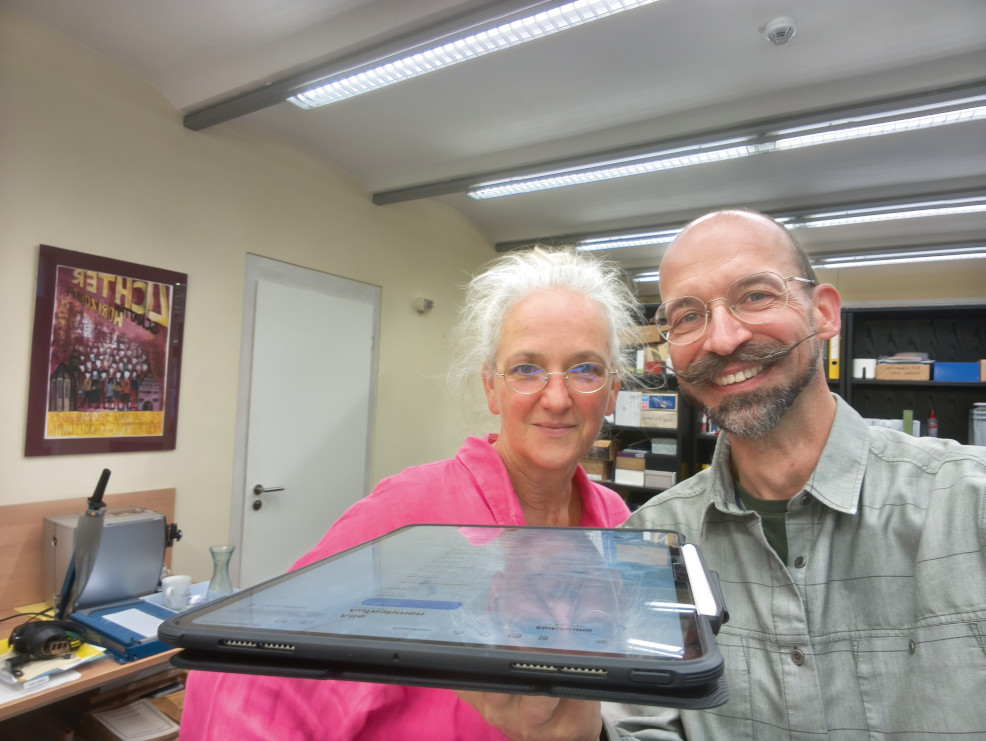 Foto: Dr. Cornelie Becker-Lamers und Ralf Schöne bei der Podcast-Aufnahme (Ralf Schöne)