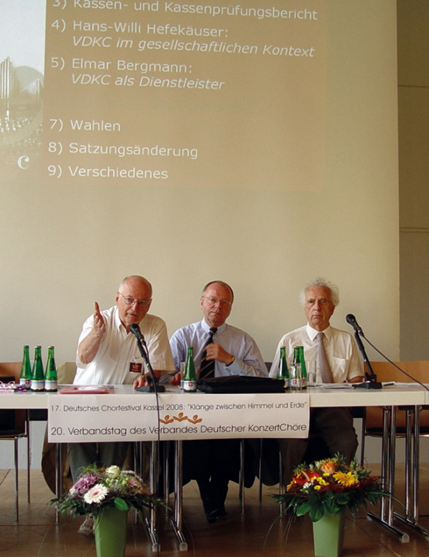 Foto: Dr. Hans-Dieter Starzinger, Hans-Willi Hefekäuser, Prof. Hans Gebhard beim 20. VDKC-Verbandstag Kassel 2008 (VDKC) Thumbnail image