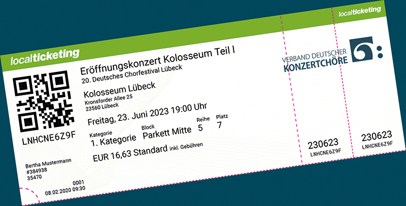 Foto: Ticket des 20. Deutschen Chorfestivals (VDKC))