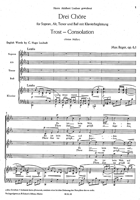 Abb.: Max Reger: Drei Chöre op. 6,1 (IMSLP)