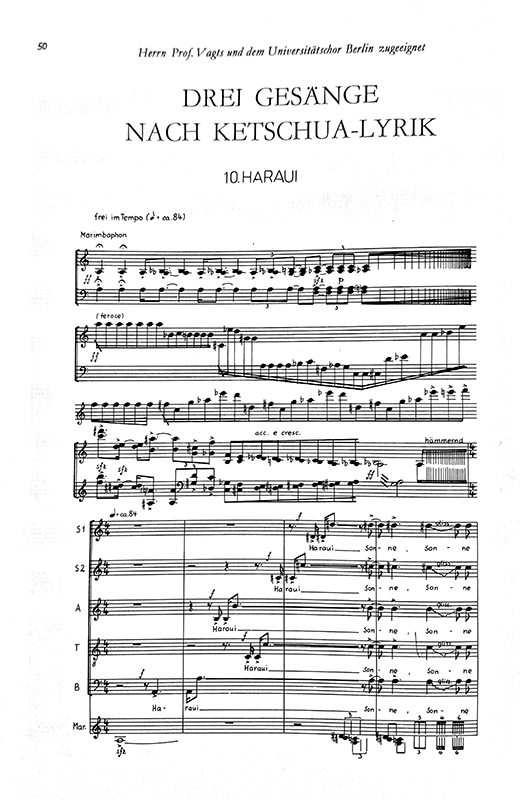 Foto: Drei Gesänge nach Ketschua-Lyrik (VDKC)