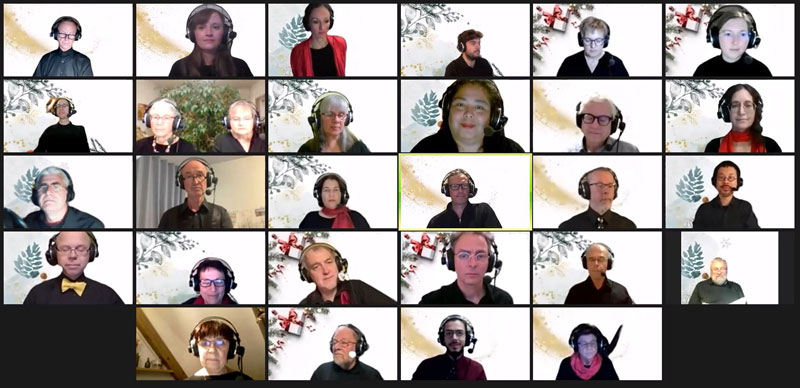 Foto: Teilnehmende des Online-Laborchores (Chor@Home)