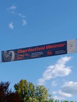 Foto: Chorfestival-Banner in Weimar (Carolina Ihlenfeld)